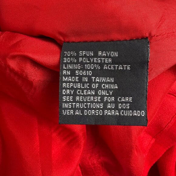 Kasper ASL Red Blazer Jacket Black Buttons Classic Professional Career Size 6 - Picture 7 of 10